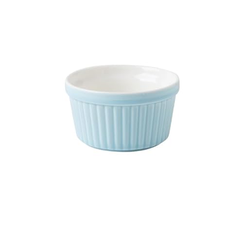 Auflaufförmchen-Set 240 ml Ramekins 6er Set, Ofenfestes Ramiken-Set aus Porzellan, Souffléförmchen, Puddingförmchen for Backen und Eisbecher(6 pieces blue) von FJOADNVM