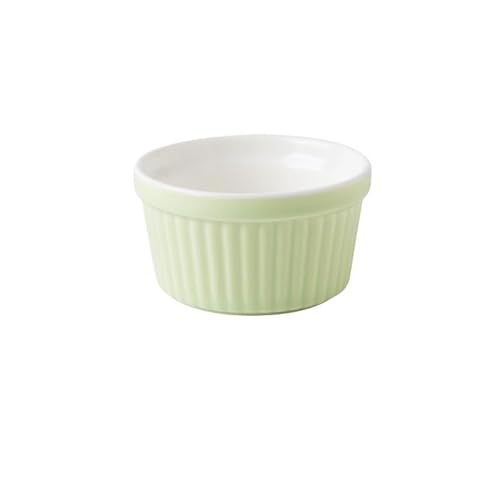 Auflaufförmchen-Set 240 ml Ramekins 6er Set, Ofenfestes Ramiken-Set aus Porzellan, Souffléförmchen, Puddingförmchen for Backen und Eisbecher(6 pieces green) von FJOADNVM