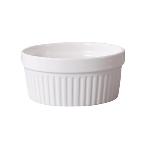 Auflaufförmchen-Set 4 stücke Keramik Ramekins Schalen Ofen Sicher Creme Brulee Ramekins Pudding Vanillepudding Tassen Souffle Ramiken Dip-Sauce Kleine Keramik(12 oz) von FJOADNVM