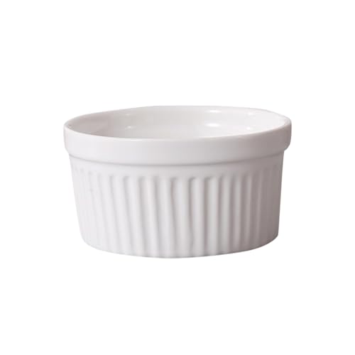 Auflaufförmchen-Set 4 stücke Keramik Ramekins Schalen Ofen Sicher Creme Brulee Ramekins Pudding Vanillepudding Tassen Souffle Ramiken Dip-Sauce Kleine Keramik(4 oz) von FJOADNVM
