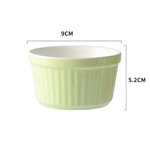 Auflaufförmchen-Set Keramik-Backschüssel, hochtemperaturbeständige Dessert-Pudding-Schüssel, 3,5 Zoll, gedämpfte Eierschüssel, Haushaltsofen(Green) von FJOADNVM