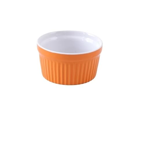 Auflaufförmchen-Set Ofenporzellan 6er Set, Soufflé-Tassen, Backbecher und Eisbecher, 240 ml(Orange) von FJOADNVM