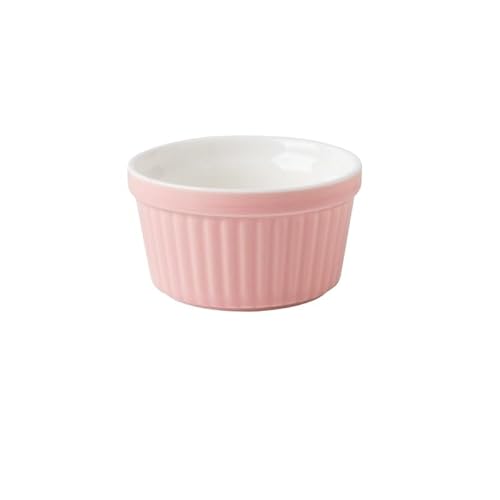 Auflaufförmchen-Set Ofenporzellan 6er Set, Soufflé-Tassen, Backbecher und Eisbecher, 240 ml(Pink) von FJOADNVM