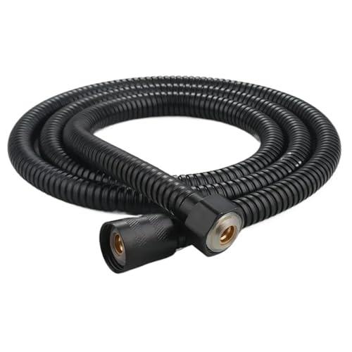 Duschschlauch Dusche Rohre Bewässerung Garten Wasser Schlauch Flexible Schwarz Zubehör Badezimmer 1,5/2,0 M Verlängerung Ausziehbar(Black,2.0M) von FJOADNVM