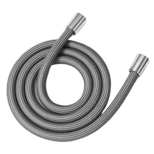 Duschschlauch Duschschlauch 1,5/2,0 Meter Badezimmer Hochdruck Glatte Flexible Handheld Anti Wicklung Universal Rohr Rohr(Grey-2meter) von FJOADNVM