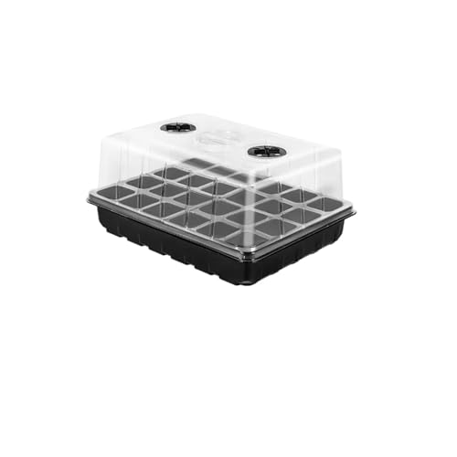 FJOADNVM Anzuchtschale 1/3pc Saatschale 24/48 Löcher Sämling Box Blumentöpfe Sprießen Box Pflanzung Inkubator Gartenarbeit Blumentöpfe(Black,48 Holes_3PCS) von FJOADNVM