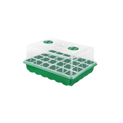 FJOADNVM Anzuchtschale 1/3pc Saatschale 24/48 Löcher Sämling Box Blumentöpfe Sprießen Box Pflanzung Inkubator Gartenarbeit Blumentöpfe(Green,48 Holes_3PCS) von FJOADNVM