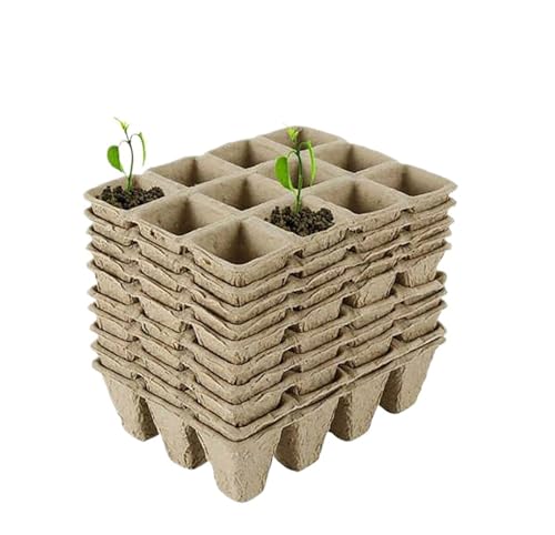 FJOADNVM Anzuchtschale 10 stücke 12 Loch Kindergarten Töpfe Papier Tablett Ausgangs Garten Kindergarten Sämling Trays Anlage Töpfe Pflanzen von FJOADNVM