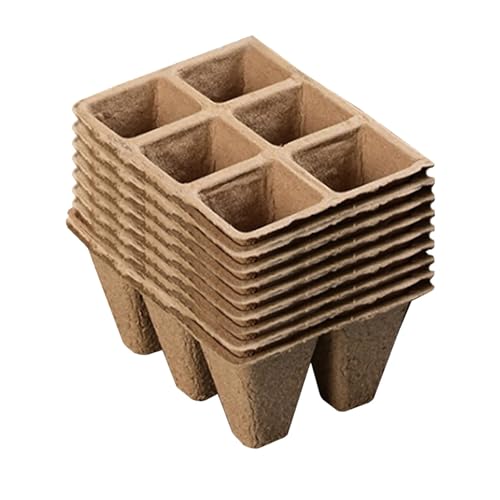 FJOADNVM Anzuchtschale 20pcs Seedling Pots Pots Seed Trays Seedling Pots Germination Trays 6 Cells Paper Seedling Trays von FJOADNVM