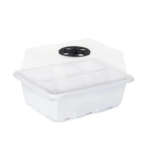 FJOADNVM Anzuchtschale 6/12 Löcher Samen Starter Tablett Mit Feuchtigkeit Dome Sukkulenten Ausbreitung Tablett Mini Gewächshaus Keimung Tablett(Color-A1) von FJOADNVM