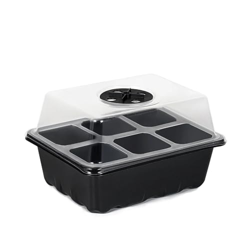 FJOADNVM Anzuchtschale 6/12 Löcher Samen Starter Tablett Mit Feuchtigkeit Dome Sukkulenten Ausbreitung Tablett Mini Gewächshaus Keimung Tablett(Color A2) von FJOADNVM