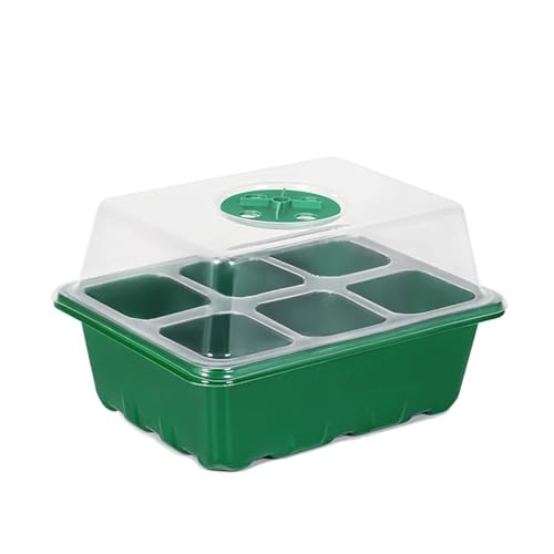 FJOADNVM Anzuchtschale 6/12 Löcher Samen Starter Tablett Mit Feuchtigkeit Dome Sukkulenten Ausbreitung Tablett Mini Gewächshaus Keimung Tablett(Color-A3) von FJOADNVM