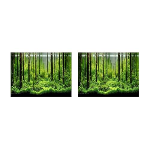 FJOADNVM Aquarium Rückwandfolie 2 Stück Selbstklebender Unterwasserwald-Hintergrund, Poster, Hintergrund, Dekor, Unterwasserwelt-Aufkleber, Fischtank-Stick von FJOADNVM