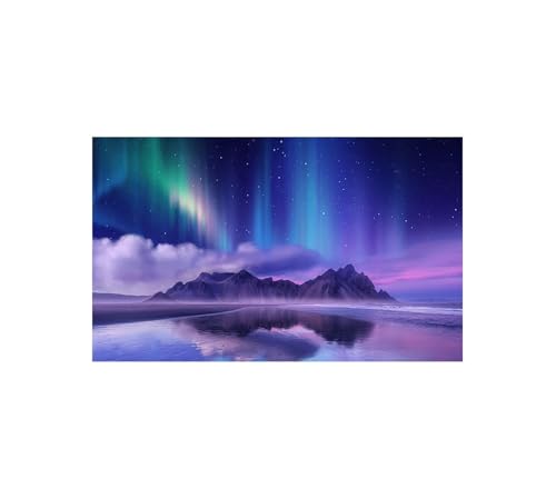 FJOADNVM Aquarium Rückwandfolie Aquarium Hintergrund Aufkleber Aurora Borealis In Bergen 3D Wallpaper Dekor PVC Poster(60x90cm) von FJOADNVM
