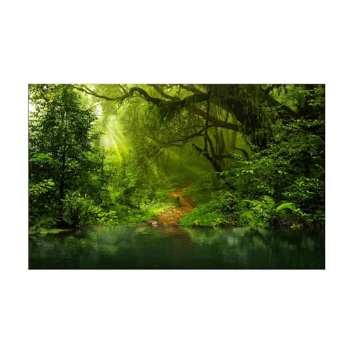 FJOADNVM Aquarium Rückwandfolie Aquarium Hintergrund Aufkleber Regenwald Poster Fisch Tank Dekoration Selbst Klebe Tapete(41x61cm) von FJOADNVM