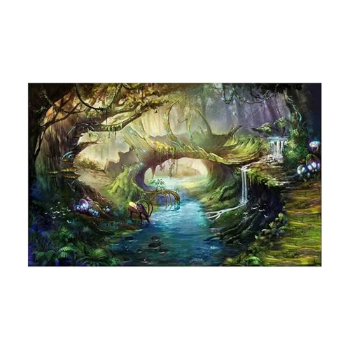 FJOADNVM Aquarium Rückwandfolie Aquarium Hintergrund Aufkleber Wald Landschaft Poster Fisch Tank Dekoration Selbst Klebe Tapete(50x100cm) von FJOADNVM