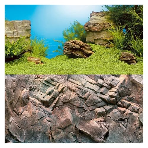 FJOADNVM Aquarium Rückwandfolie Doppelseitiger Aquarium-Hintergrund(Color2,100X50CM) von FJOADNVM