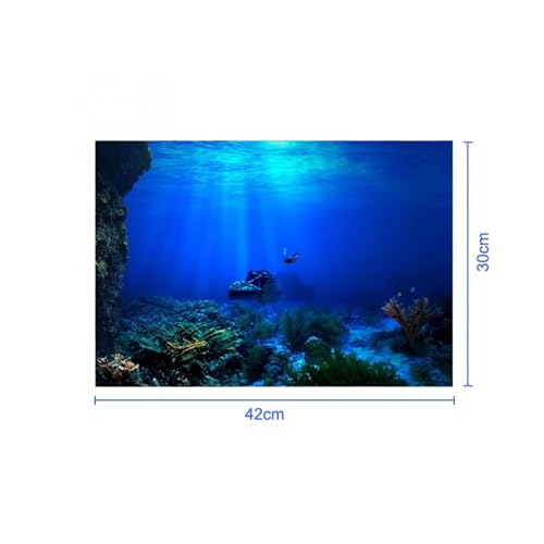 FJOADNVM Aquarium Rückwandfolie Fisch Tank Hintergrund Dekorative Pflanzen Aquarium Landschaft Aufkleber Ozean Meer Dekor(30 * 42cm) von FJOADNVM