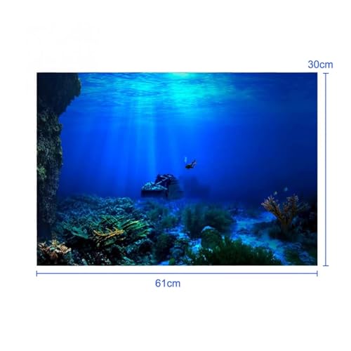 FJOADNVM Aquarium Rückwandfolie Fisch Tank Hintergrund Dekorative Pflanzen Aquarium Landschaft Aufkleber Ozean Meer Dekor(30 * 61cm) von FJOADNVM