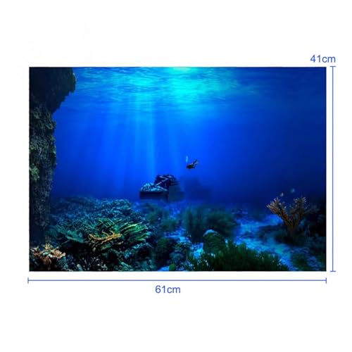 FJOADNVM Aquarium Rückwandfolie Fisch Tank Hintergrund Dekorative Pflanzen Aquarium Landschaft Aufkleber Ozean Meer Dekor(41 * 61cm) von FJOADNVM