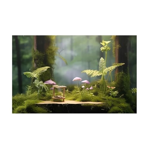 FJOADNVM Aquarium Rückwandfolie Wald Aufkleber Aquarium Hintergrund PVC Klebstoff Fisch Tank 3D(Green1,50x100cm) von FJOADNVM