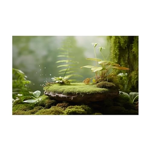 FJOADNVM Aquarium Rückwandfolie Wald Aufkleber Aquarium Hintergrund PVC Klebstoff Fisch Tank 3D(Green2,40x80cm) von FJOADNVM