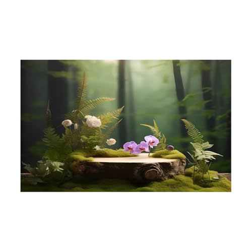 FJOADNVM Aquarium Rückwandfolie Wald Aufkleber Aquarium Hintergrund PVC Klebstoff Fisch Tank 3D(Green3,30x61cm) von FJOADNVM