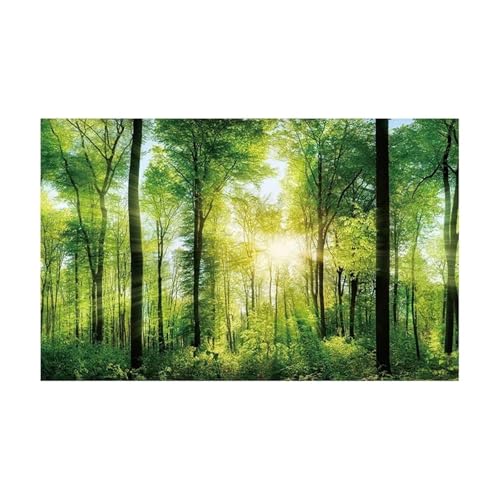FJOADNVM Aquarium Rückwandfolie Wald Aufkleber Aquarium Hintergrund Poster Dekoration Fisch Tank Wand Lanscaping Regenwald Terrarium(GREEN5,54x122cm) von FJOADNVM