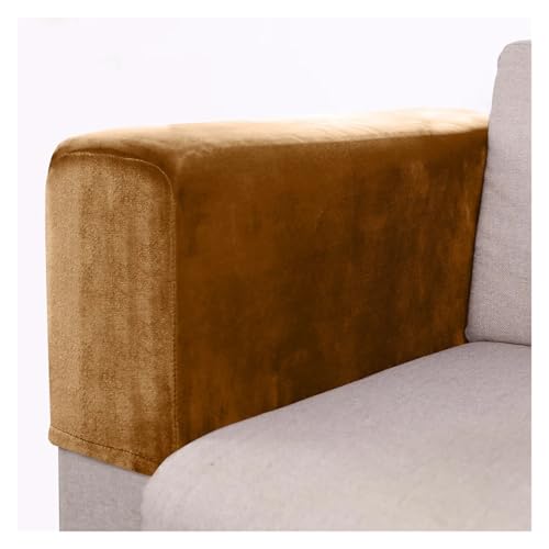 FJOADNVM Armlehnenbezüge Sofa Plush Velvet Sofa Armrest Cover for Living Room Stretch Solid Arm Protector Armchair Couch Removable 2 Pieces Four Seasons.(Chocolate) von FJOADNVM