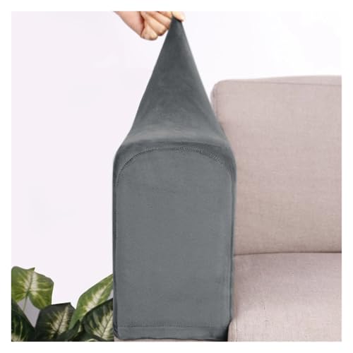 FJOADNVM Armlehnenbezüge Sofa Plush Velvet Sofa Armrest Cover for Living Room Stretch Solid Arm Protector Armchair Couch Removable 2 Pieces Four Seasons.(Dark Grey) von FJOADNVM