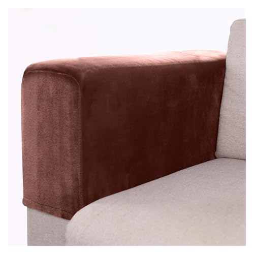FJOADNVM Armlehnenbezüge Sofa Plush Velvet Sofa Armrest Cover for Living Room Stretch Solid Arm Protector Armchair Couch Removable 2 Pieces Four Seasons.(Deep Purple) von FJOADNVM