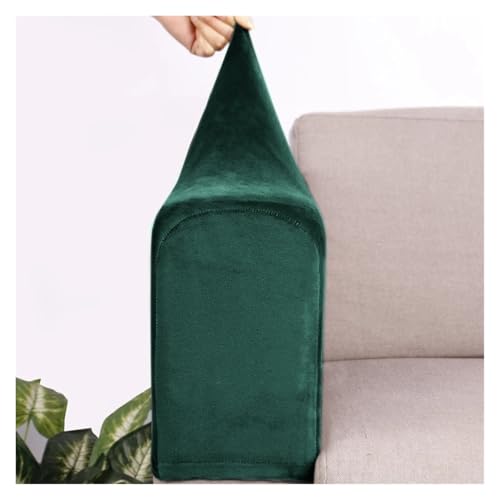 FJOADNVM Armlehnenbezüge Sofa Plush Velvet Sofa Armrest Cover for Living Room Stretch Solid Arm Protector Armchair Couch Removable 2 Pieces Four Seasons.(Green) von FJOADNVM
