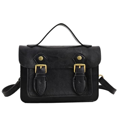 FJOADNVM Canvas Messenger Bag Vintage Mann Umhängetasche Leder kleine quadratische Umhängetasche lässig männliche Umhängetasche Handtasche Handtasche(Black) von FJOADNVM