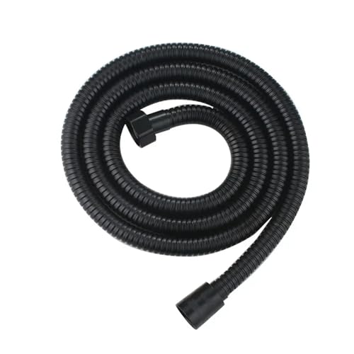 FJOADNVM Duschschlauch Brauseschlauch Zubehör Verlängerung Gartenschläuche Rohr 304 Pull Wasser Schwarz/Silber Flexibles Badezimmer Lange ausziehbar(Black,2m) von FJOADNVM