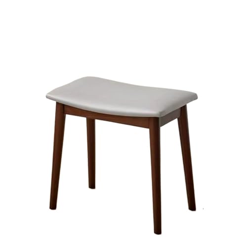 FJOADNVM Fußhocker Fußhocker, Schminkhocker, Schminkstuhl, Sattelkissen, Ottomane, Hocker, Stuhl mit Beinen aus Massivholz, Moderne Klavierbank, Schminktisch(Grey) von FJOADNVM