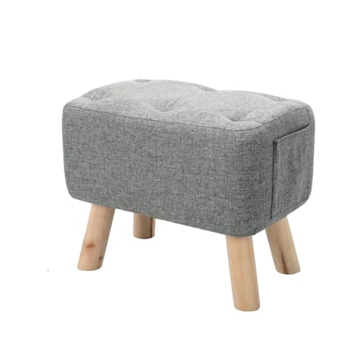 FJOADNVM Fußhocker Fußhocker Gepolsterter Ottomane Mit Taschenstuhl Sofa Heimdekoration(Gray) von FJOADNVM