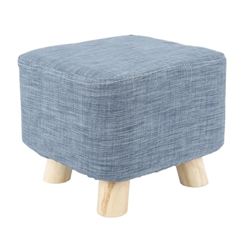 FJOADNVM Fußhocker Fußhocker Massivholz Quadratischer Holzhocker Stoffmöbelhocker von FJOADNVM