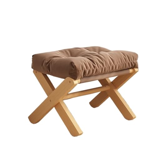 FJOADNVM Fußhocker Fußhocker aus Holz for das Wohnzimmer(Coffee) von FJOADNVM