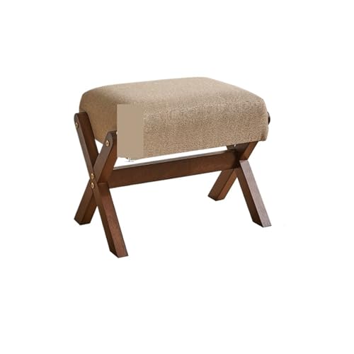 FJOADNVM Fußhocker Fußhocker aus Massivholz, weicher Schuhbank for den Haushalt, Türhocker, kleine Bank for das Wohnzimmer, Sitzhocker for das Ankleidezimmer am Bett(Brown) von FJOADNVM