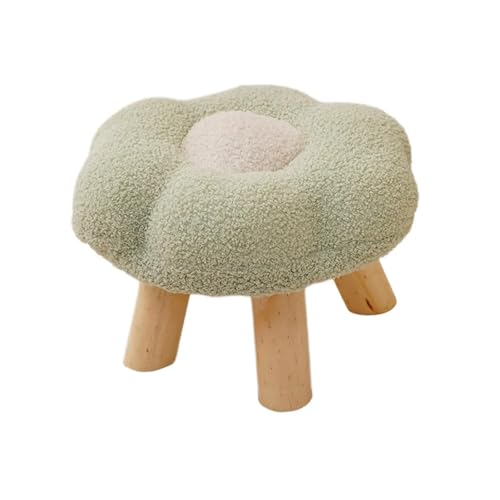 FJOADNVM Fußhocker Fußstütze, Kleiner Fußhocker aus Holz, rutschfest, unter dem Schreibtisch, Fußstütze, osmanischer weicher Hocker for Spielzimmer, Wohnung, Veranda, Schlafzimmer(Green) von FJOADNVM