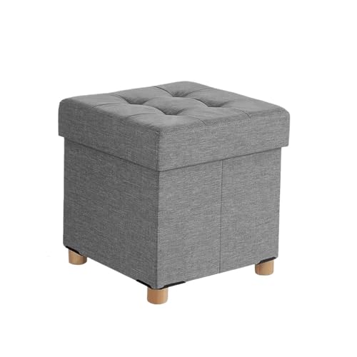 FJOADNVM Fußhocker Fußstütze Sitzhocker Faltbarer Aufbewahrungshocker Hocker Klappbarer Truhen-Aufbewahrungswürfel Gepolsterter Sitz Abnehmbarer Deckel Wohnkultur(38x38x32cm) von FJOADNVM