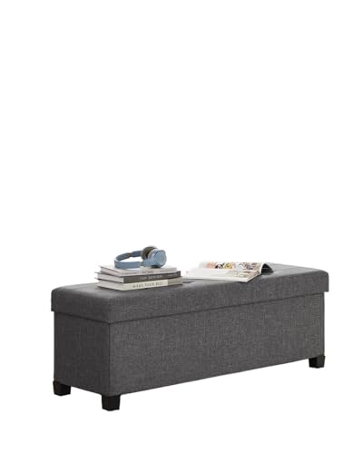 FJOADNVM Fußhocker Ottomanenbank mit Stauraum, Faltbare Ottomanen-Fußstütze mit Beinen, 38 x 110 x 40,0 cm, Bank am Fußende des Bettes, Aufbewahrungstruhe, 660 lb von FJOADNVM
