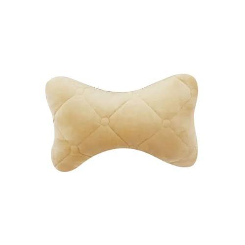FJOADNVM Kopfstütze Auto 2 stücke Auto Hals Kopfstütze Kissen Memory Foam Auto Sitz Hals Kissen Atmungsaktive Kopf Hals Unterstützung for Schlaf Kissen Neck Rest Kissen(Beige) von FJOADNVM