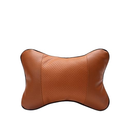 FJOADNVM Kopfstütze Auto 2 stücke Auto Sitze Hals Kissen Atmungsaktive Auto Kopf Hals Rest Kissen Entspannen Neck Unterstützung Kopfstütze Komfortable Weiche Auto Kissen(Brown) von FJOADNVM
