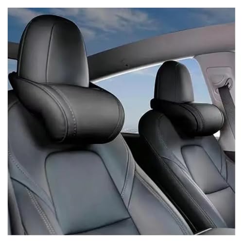 FJOADNVM Kopfstütze Auto Autositz-Kopfstütze, Autositz-Kopfstütze, Nackenkissen, geeignet for den Innenraum des Autos(Black 2pcs) von FJOADNVM