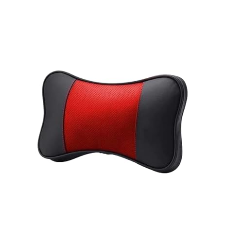 FJOADNVM Kopfstütze Auto Autositz Kopfstütze Auto Sicherheit Kopf Hals Rest Entspannen Kissen Kissen Pad Atmungsaktive Mesh Universal Auto Sitz Hals Kissen(1PCS-Black red) von FJOADNVM