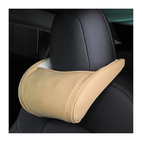 FJOADNVM Kopfstütze Auto Nackenkissen Kopfstützenkissen Autositz Nackenstütze Autositz Kopfstützkissen Auto Kopfstützenkissen(Light Yellow 1PC) von FJOADNVM