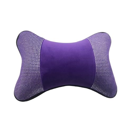 FJOADNVM Kopfstütze Auto Nackenkissen for das Auto, Bling Bling Kristall-Samt, einzelnes Kopfstützenkissen, universelles, gefülltes Faser-Universal-Autokissen, Lila(Purple 1pc) von FJOADNVM