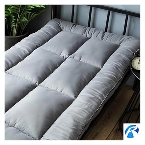 FJOADNVM Matratze Hochwertiger Stoff, feine Verarbeitung, verdickendes Gefühl, Matratze, Hotel, Faltbarer Tatami-Baumwollbezug, Twin King Queen Size(Gray,90x190cm) von FJOADNVM