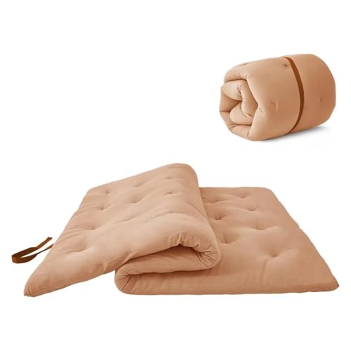 FJOADNVM Matratze Japanische Futon-Bodenmatratze, Queen-Size-Größe 152,4 x 203,2 cm, Baumwoll-Bodenmatratzenauflage, Faltbare Tatami-Matte, tragbarer Schlafsaal(Burro-Queen) von FJOADNVM